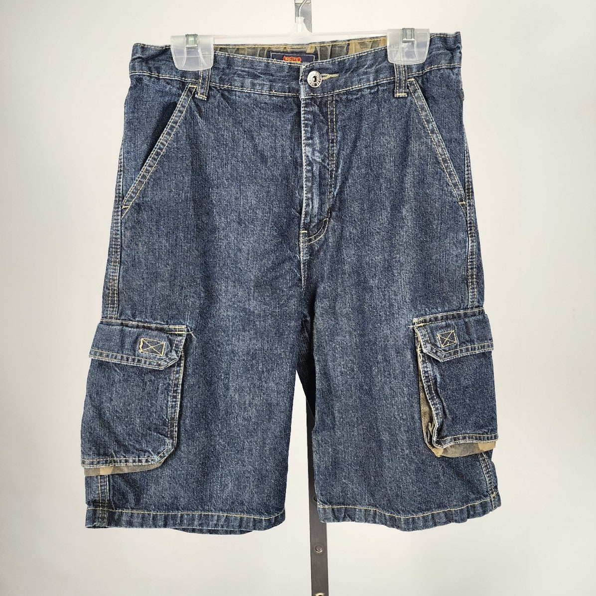 Vintage Route 66 Blue Cotton Denim Bermuda Shorts Size 12