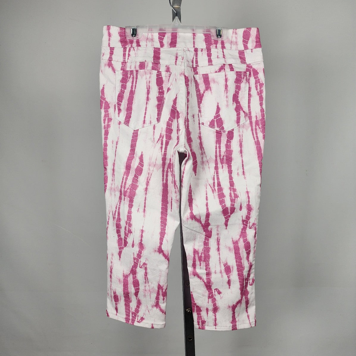 Tribal Jeans Tie Dye Pink & White Cropped Capri Pants Size 8