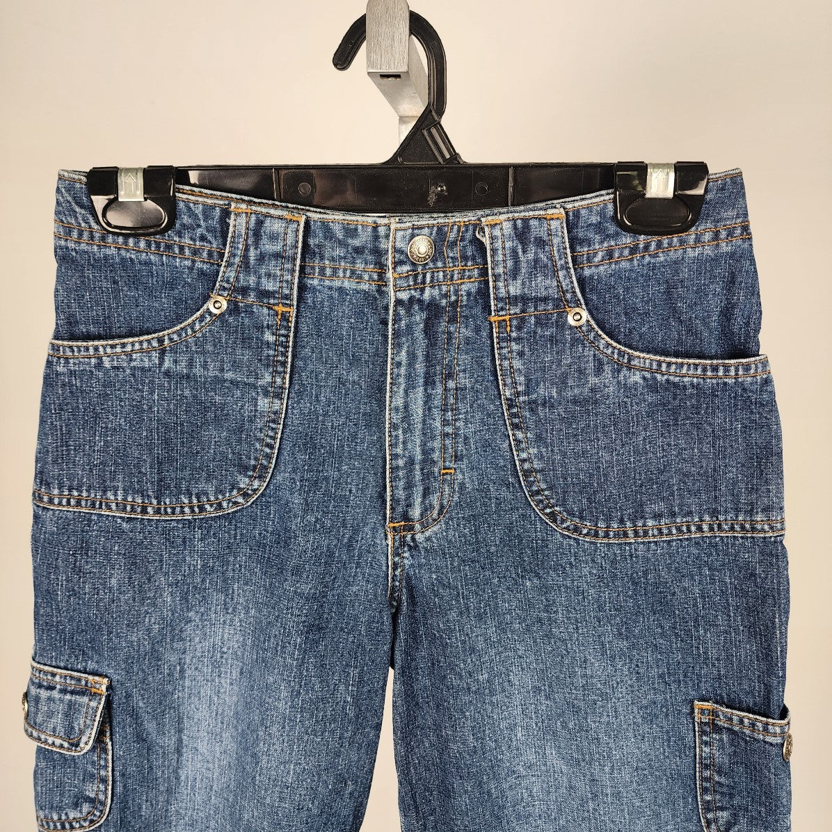 Vintage Lee Blue Denim Cropped Capri Pants Size S