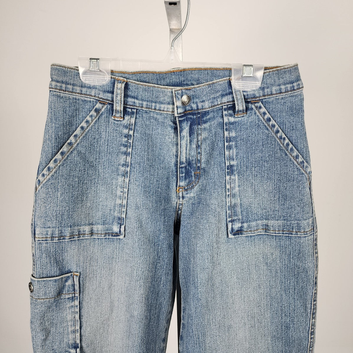 Vintage Lee Blue Acid Wash Denim Capri Pants Size S