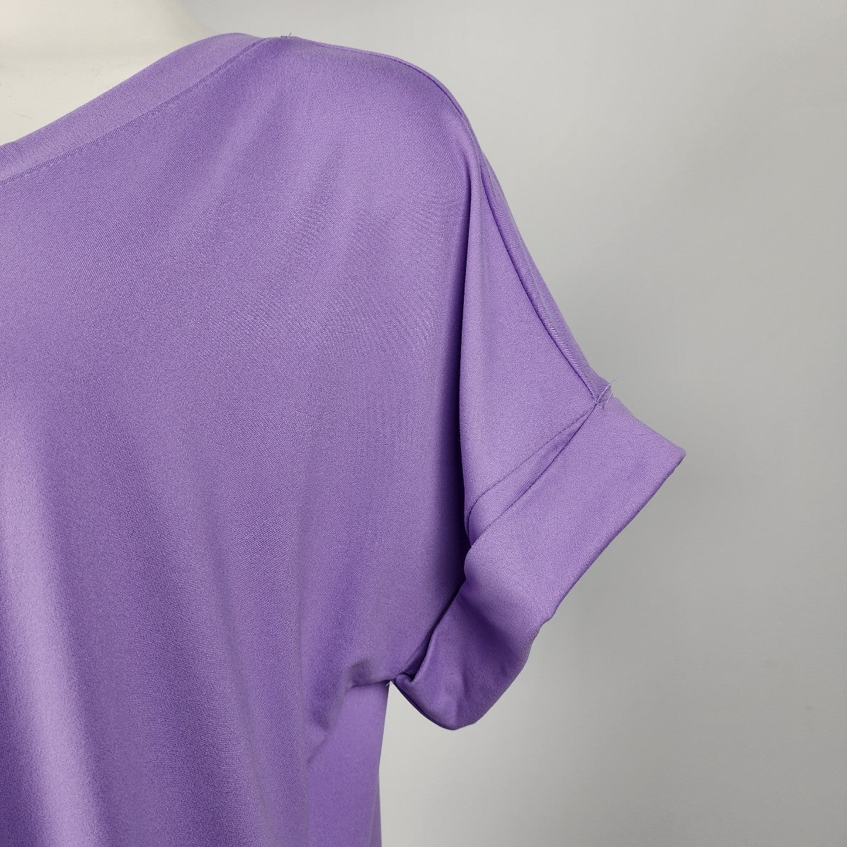 Zenana Purple V-Neck T-Shirt Dress Size L