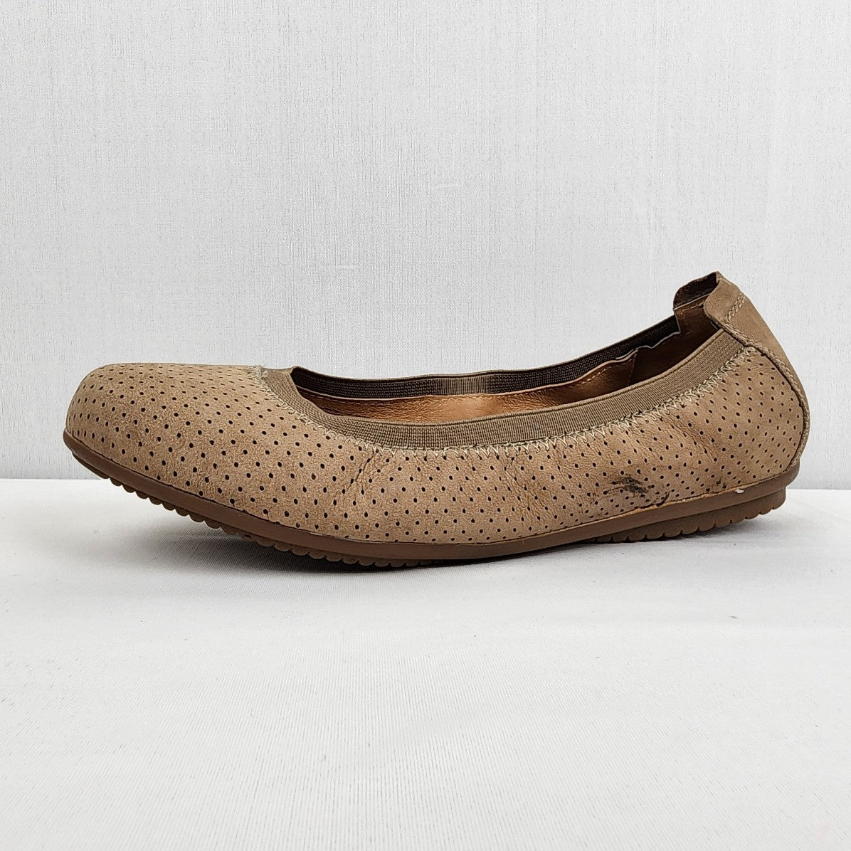 Josef Siebel Brown Leather Laser Cut Ballet Flats Size 9