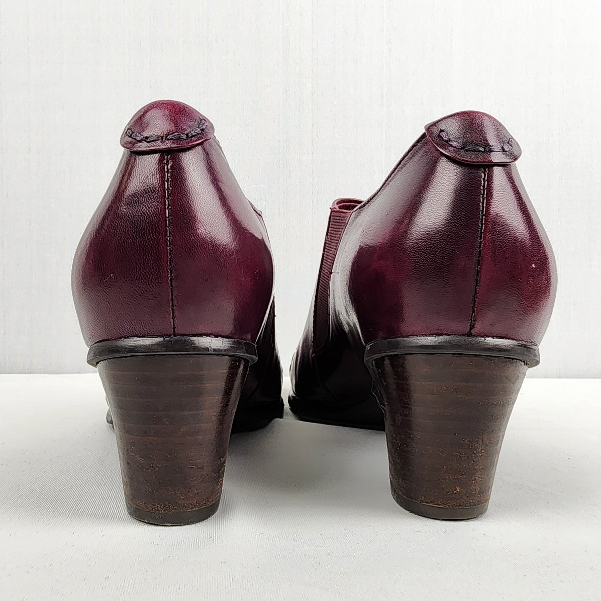 Arnold Churgin Burgundy Leather Heeled Shoes Size 8.5