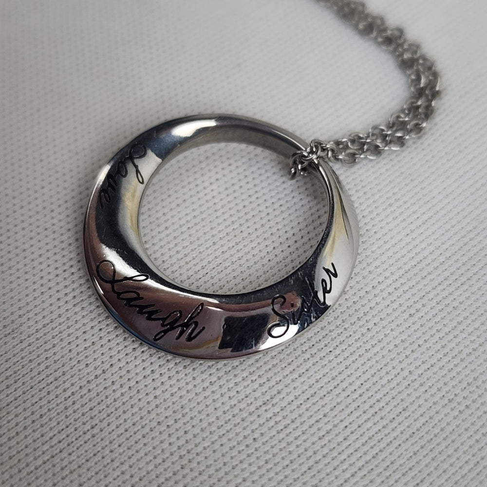 HMK Lic Stainless Steel Love Laugh Sister Pendant Necklace