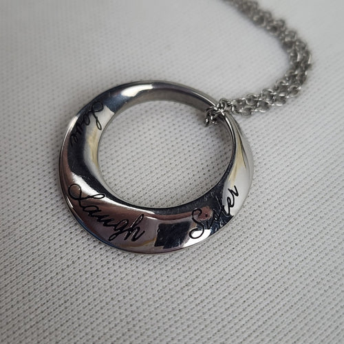 HMK Lic Stainless Steel Love Laugh Sister Pendant Necklace