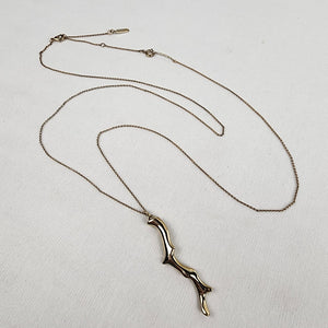 Stella & Dot Gold Tone Coral Long Pendant Necklace