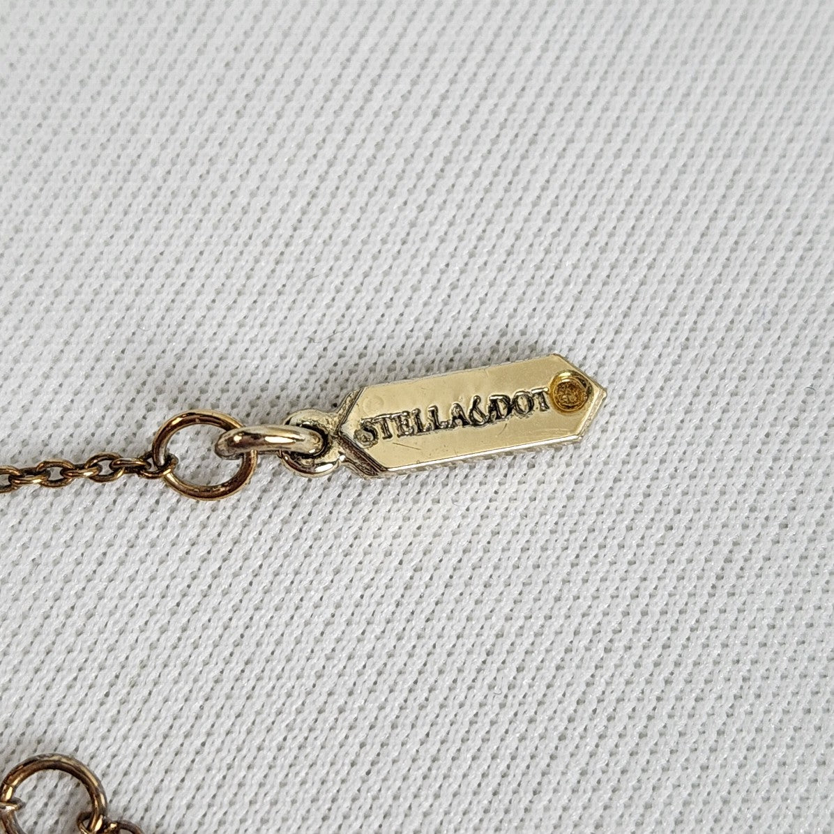 Stella & Dot Gold Tone Coral Long Pendant Necklace