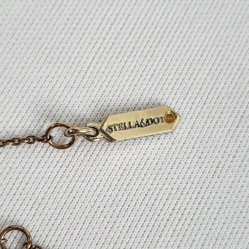 Stella & Dot Gold Tone Coral Long Pendant Necklace