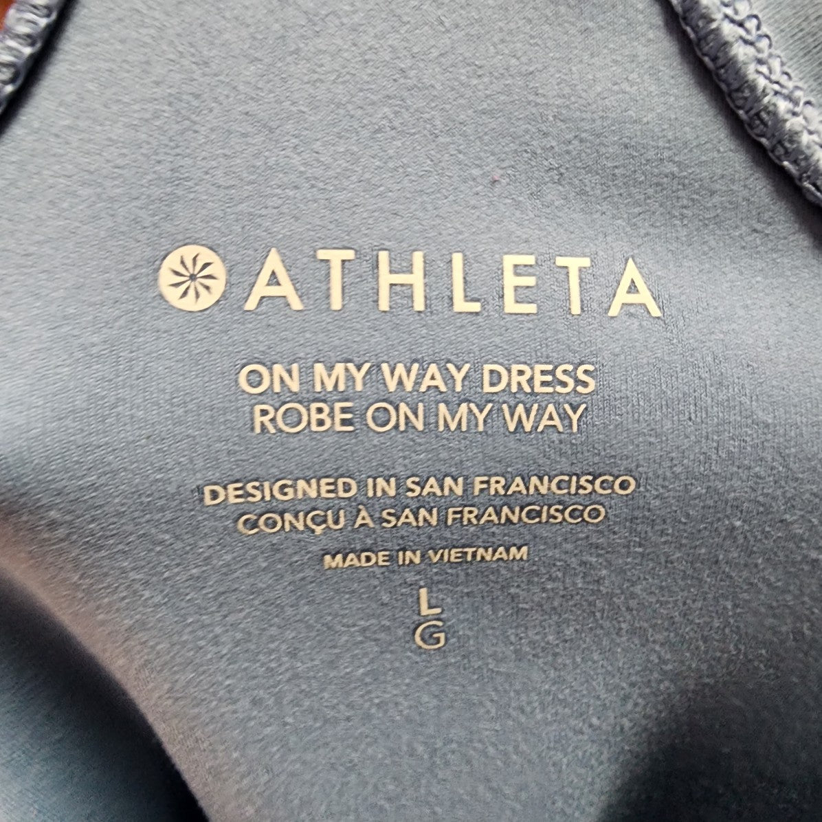 Athleta Blue On My Way Halter Dress Size L