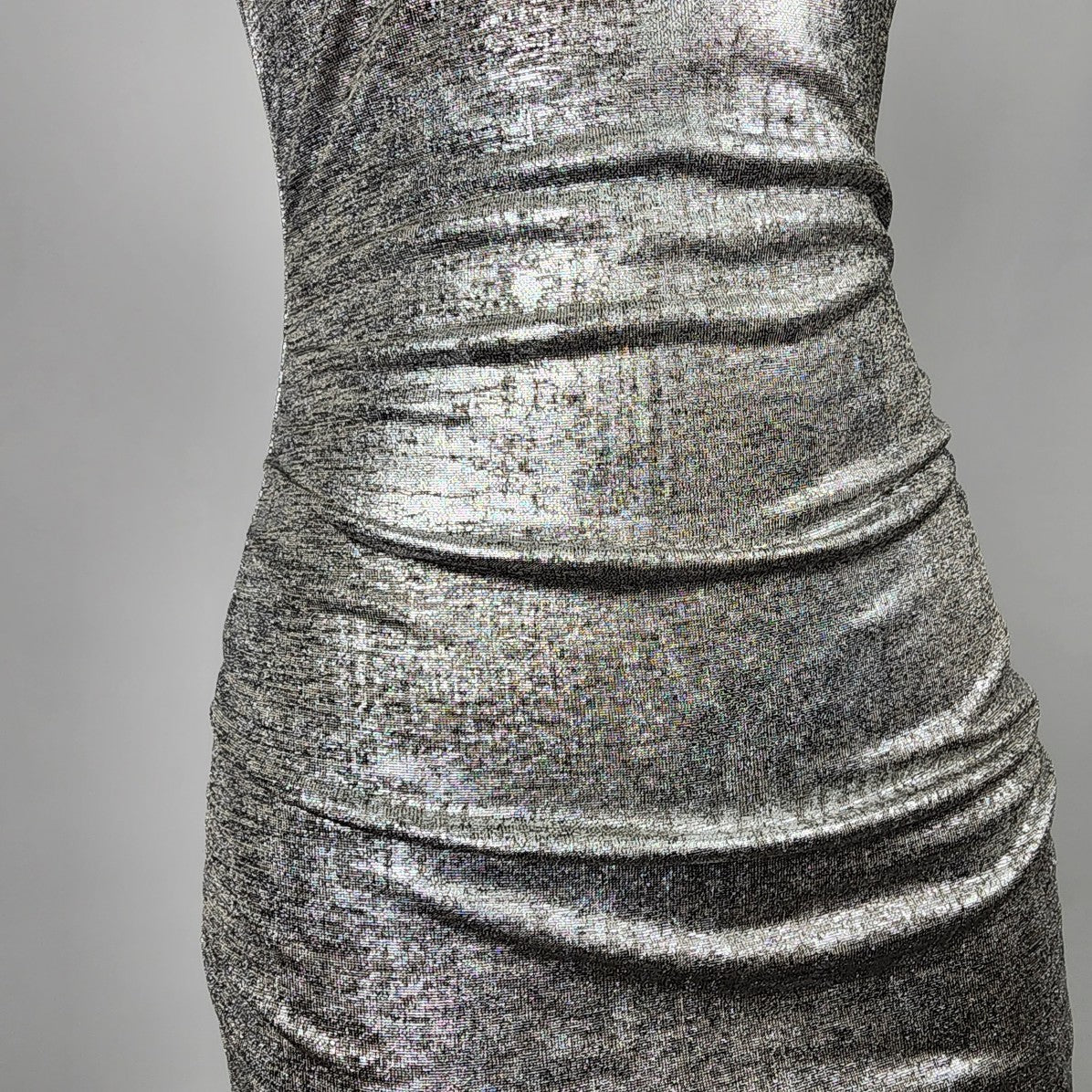 Joseph Ribkoff Silver Metallic Bodycon Dress Size 4