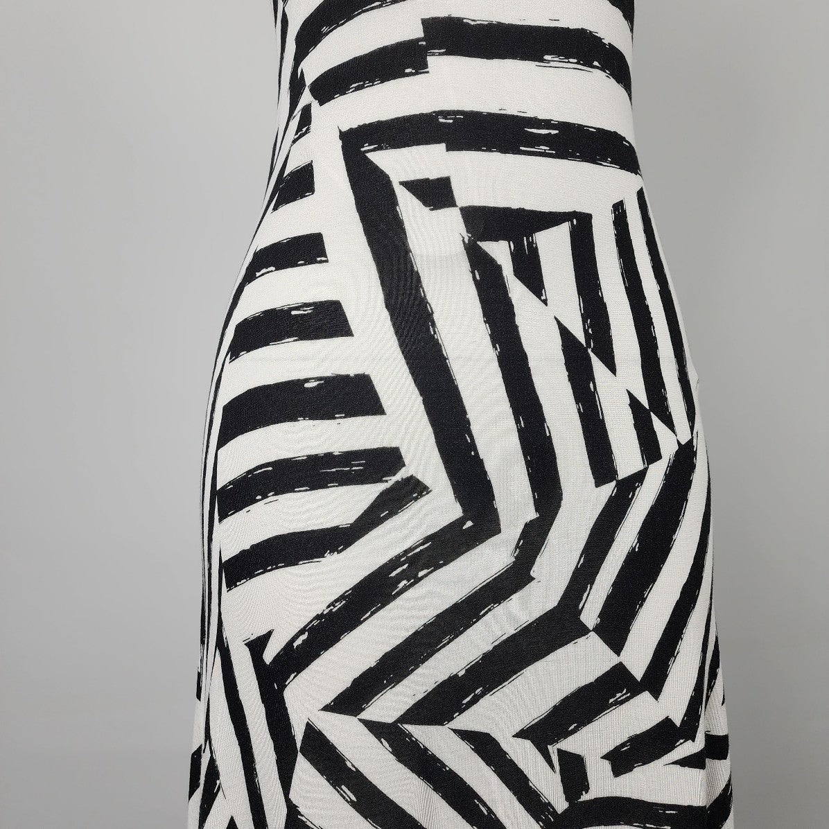 Relativity Black & White Striped Hi Low Dress Size S