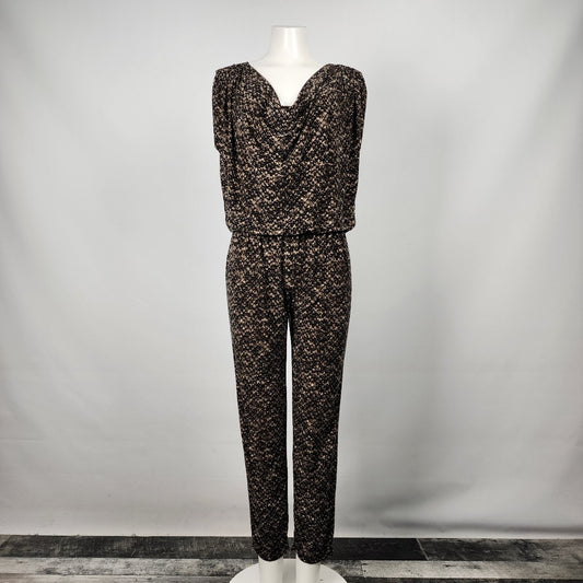 Paris Brown Cowl Neck Sleeveless Jumpsuit Size S/M