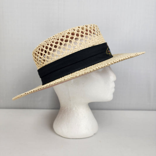 Greg Norman Black Band Straw Sun Hat