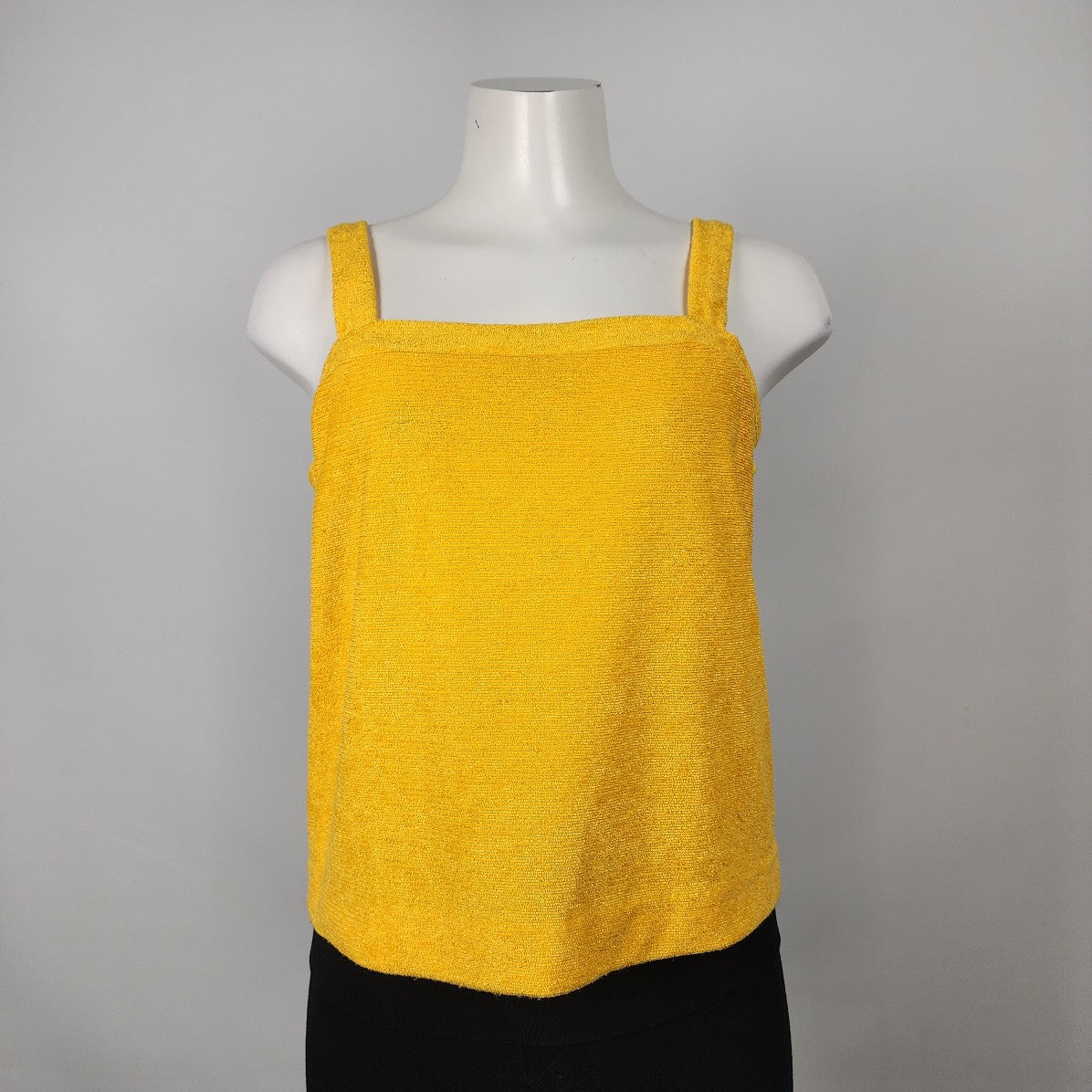 Vintage Clichy Yellow Knit Sleeveless Top Size M