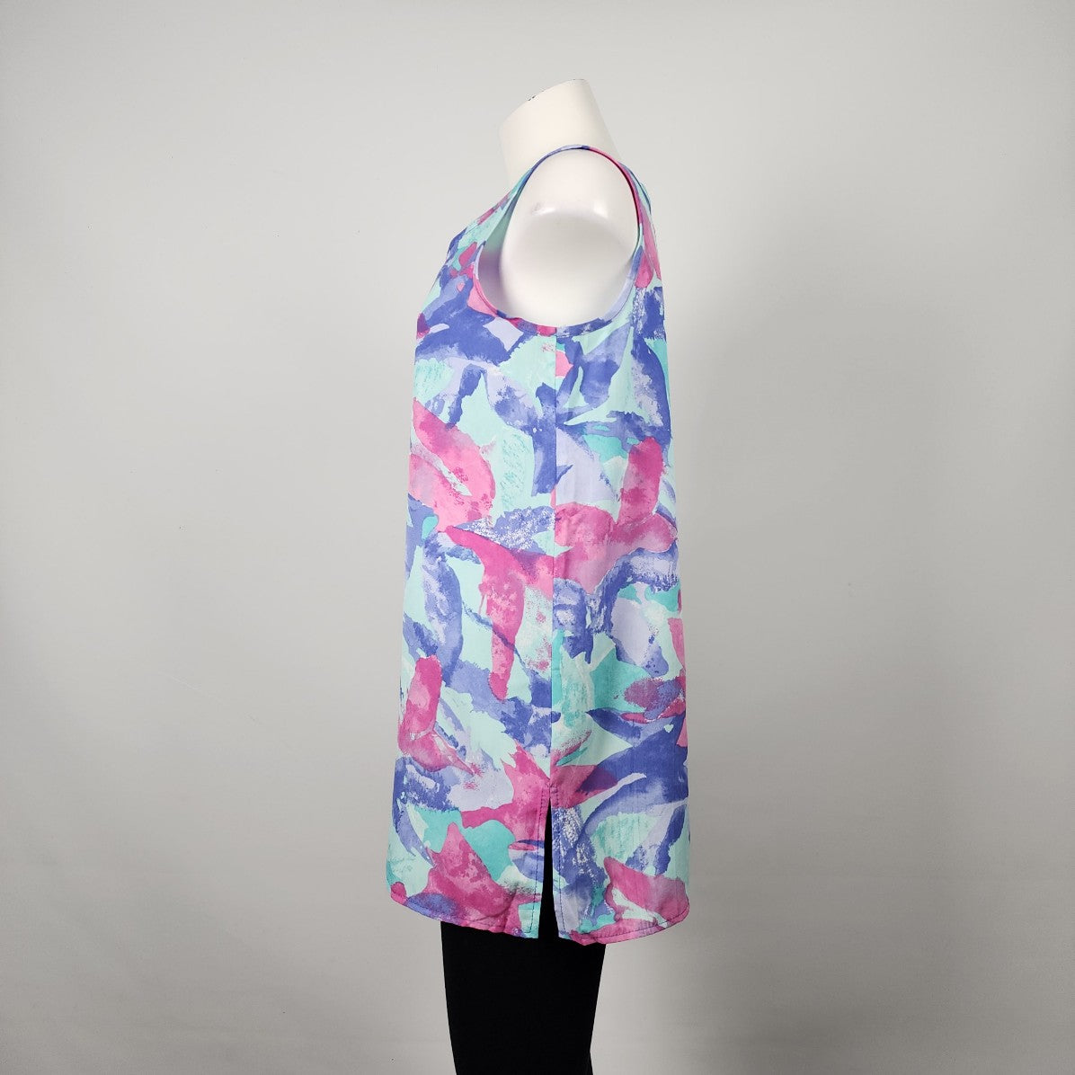 Vintage Mr. Max Pink Floral Sleeveless Top Size M