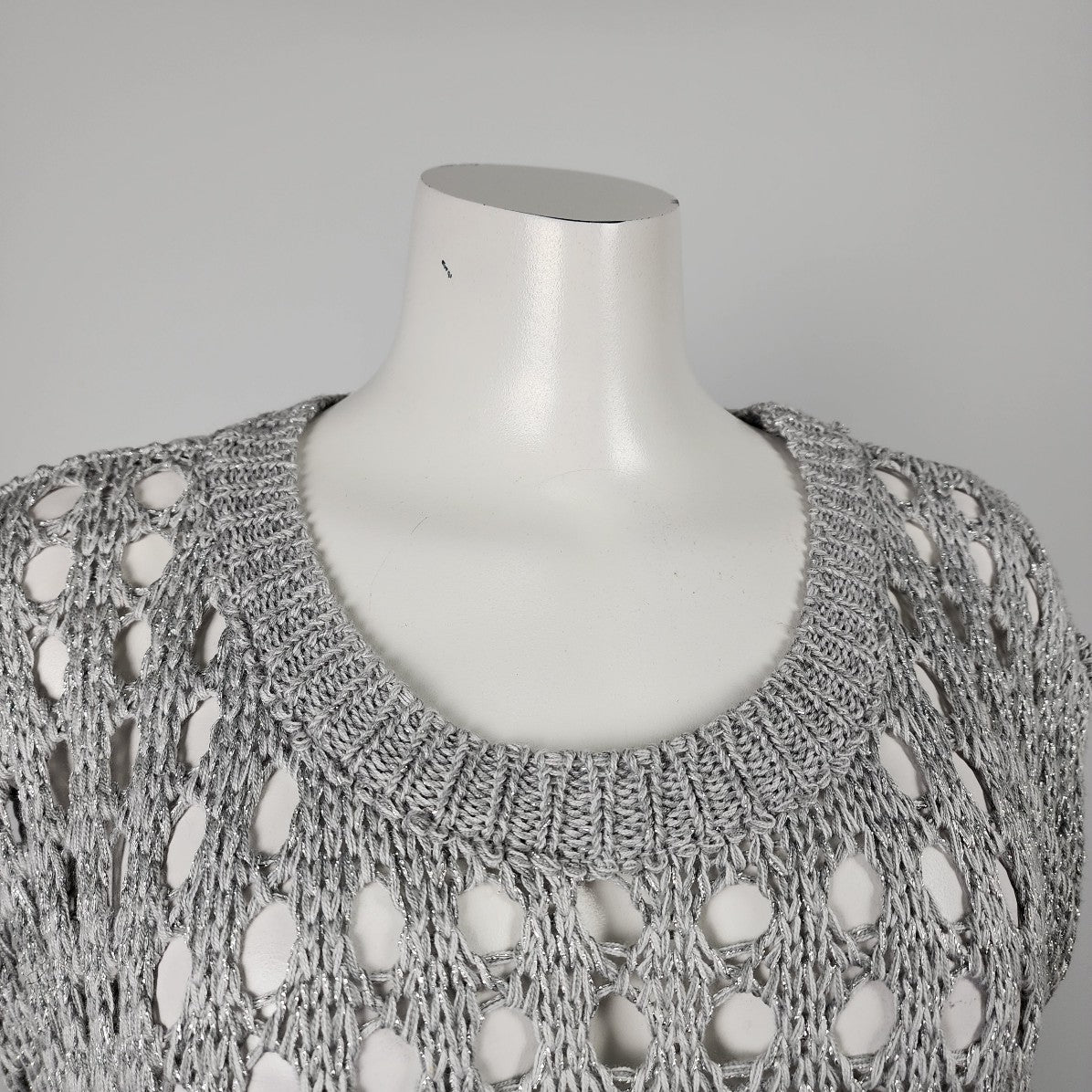 Aggel Knitwear Grey Cotton Blend Sweater Top Size Size S