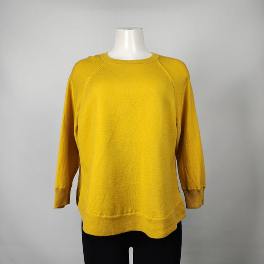 J. Crew Yellow Merino Wool Knit Sweater Size XL