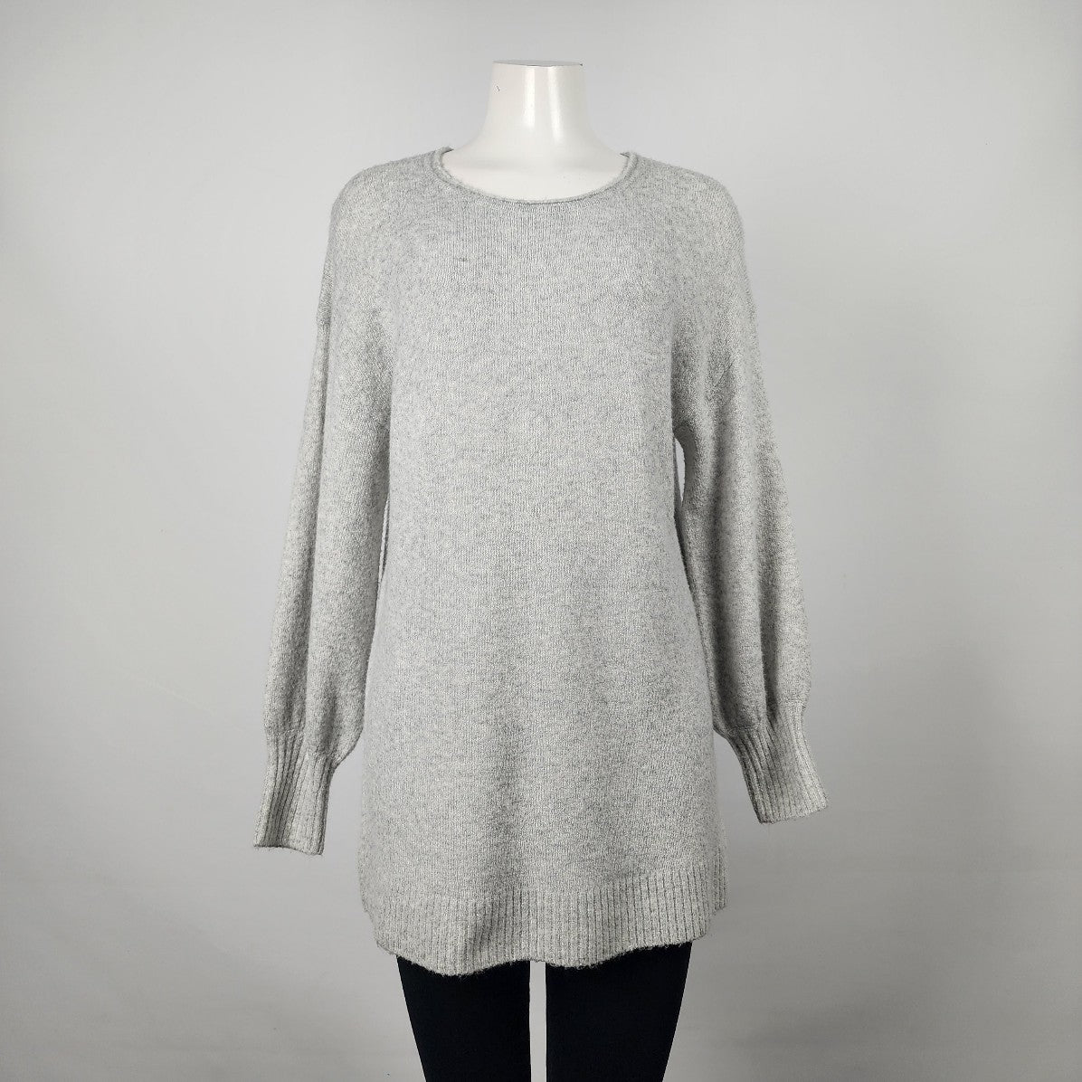 Only Grey Knit Tunic Sweater Dress Size L