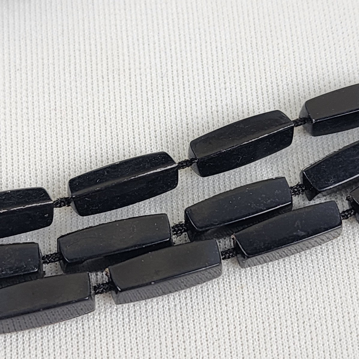 Vintage Black Fused Beads Multi Strand Necklace