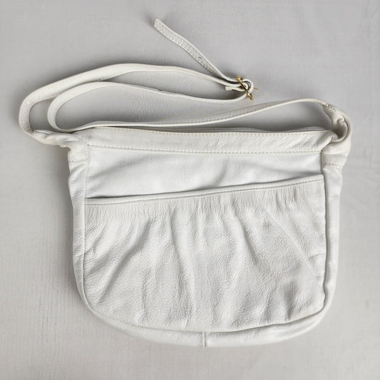 Vintage White Leather Shoulder Purse