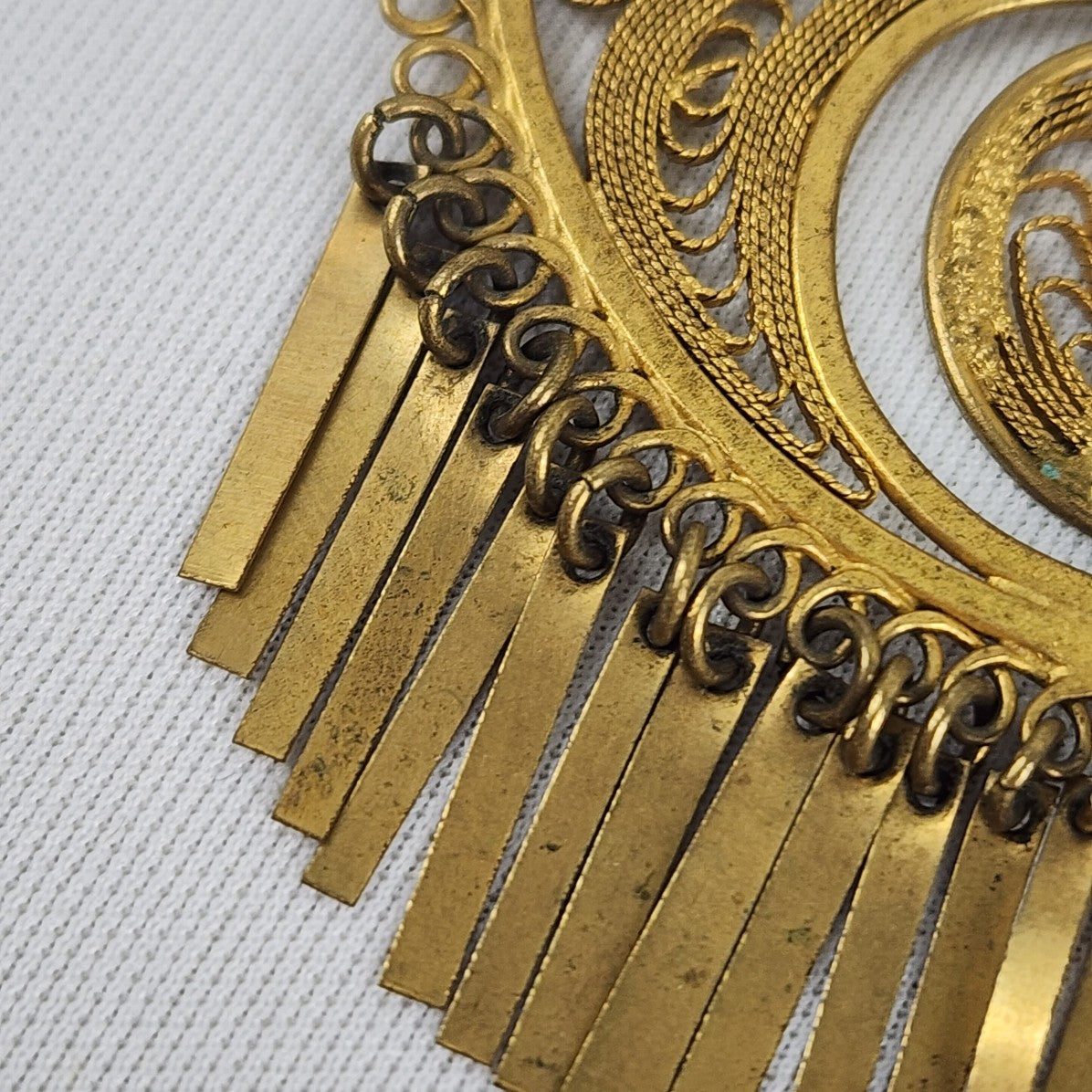 Vintage Gold Filigree Oversize Statement Earrings
