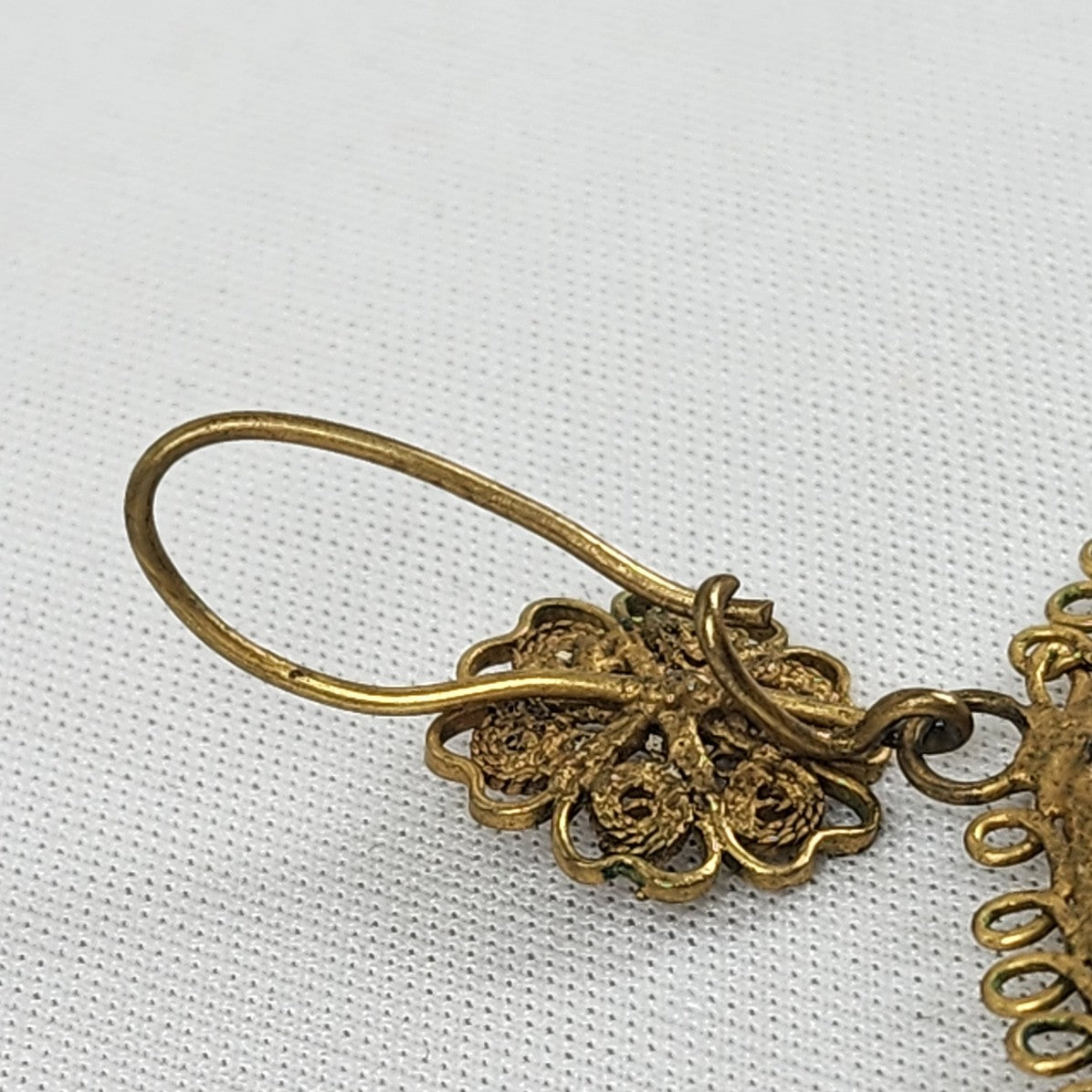 Vintage Gold Filigree Oversize Statement Earrings