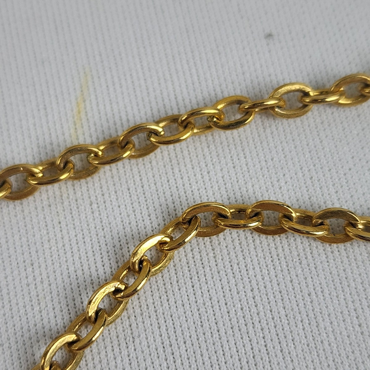 Vintage Gold Tone Chain Beaded Long Necklace