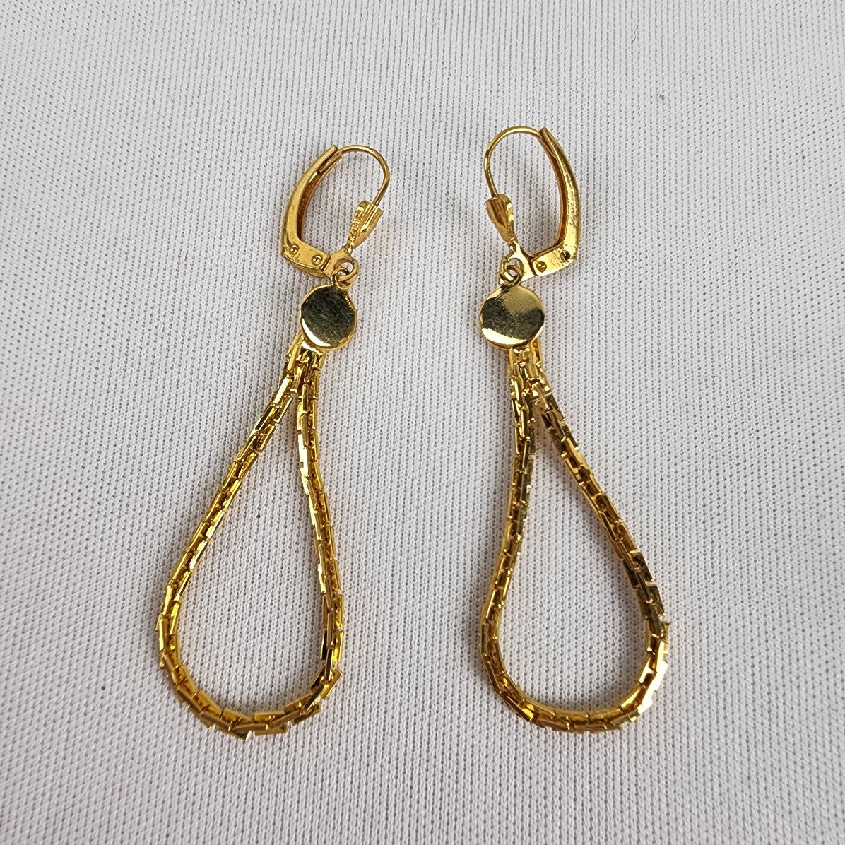Vintage Gold Tone Chain Dangle Earrings