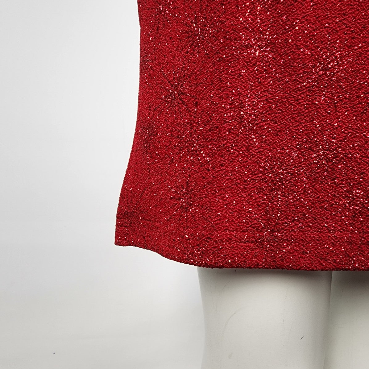 Vintage Next Up Red Metallic Bodycon Mini Dress Size M