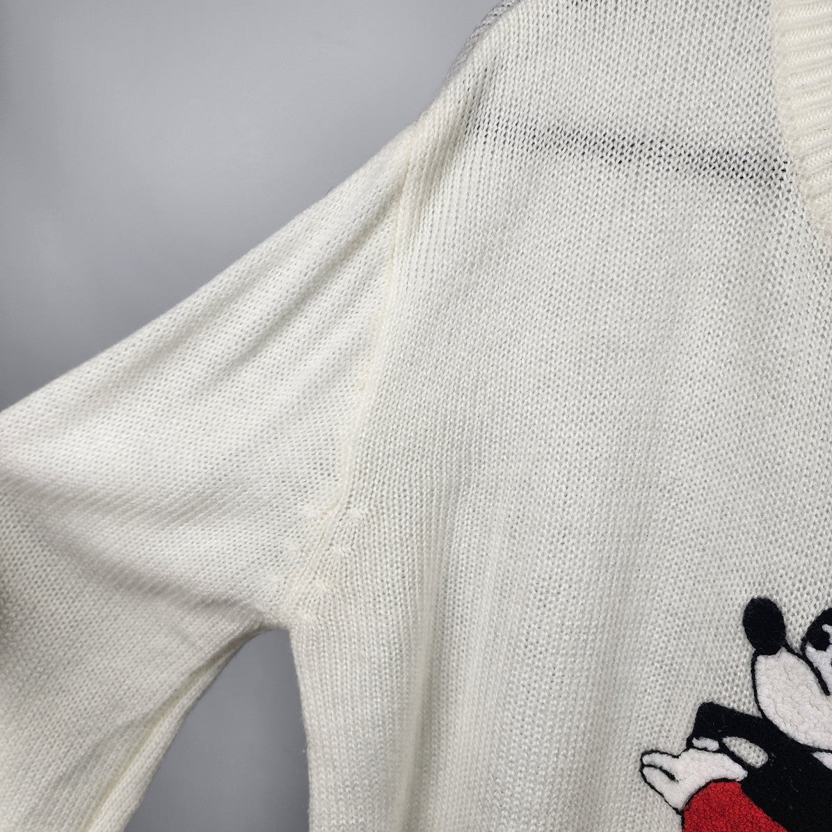 Vintage Disney Mickey Mouse Knit Long Sleeve Sweater Top Size M