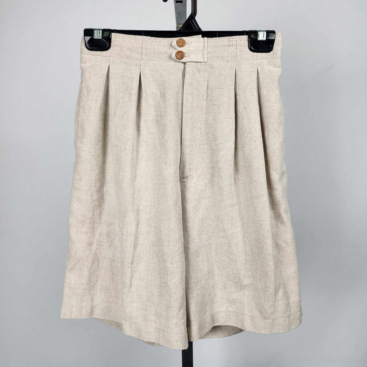 Vintage Mac & Jac Taupe Linen Blend High Waisted Shorts Size S