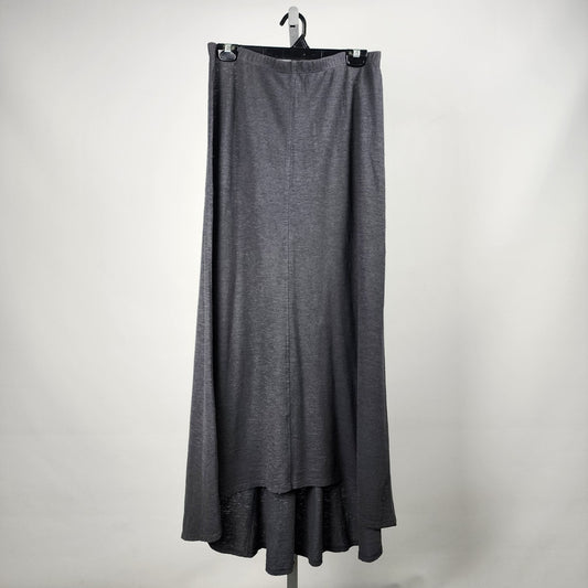 Eileen Fisher Black Hemp Cotton Blend Hi Low Maxi Skirt Size S/M