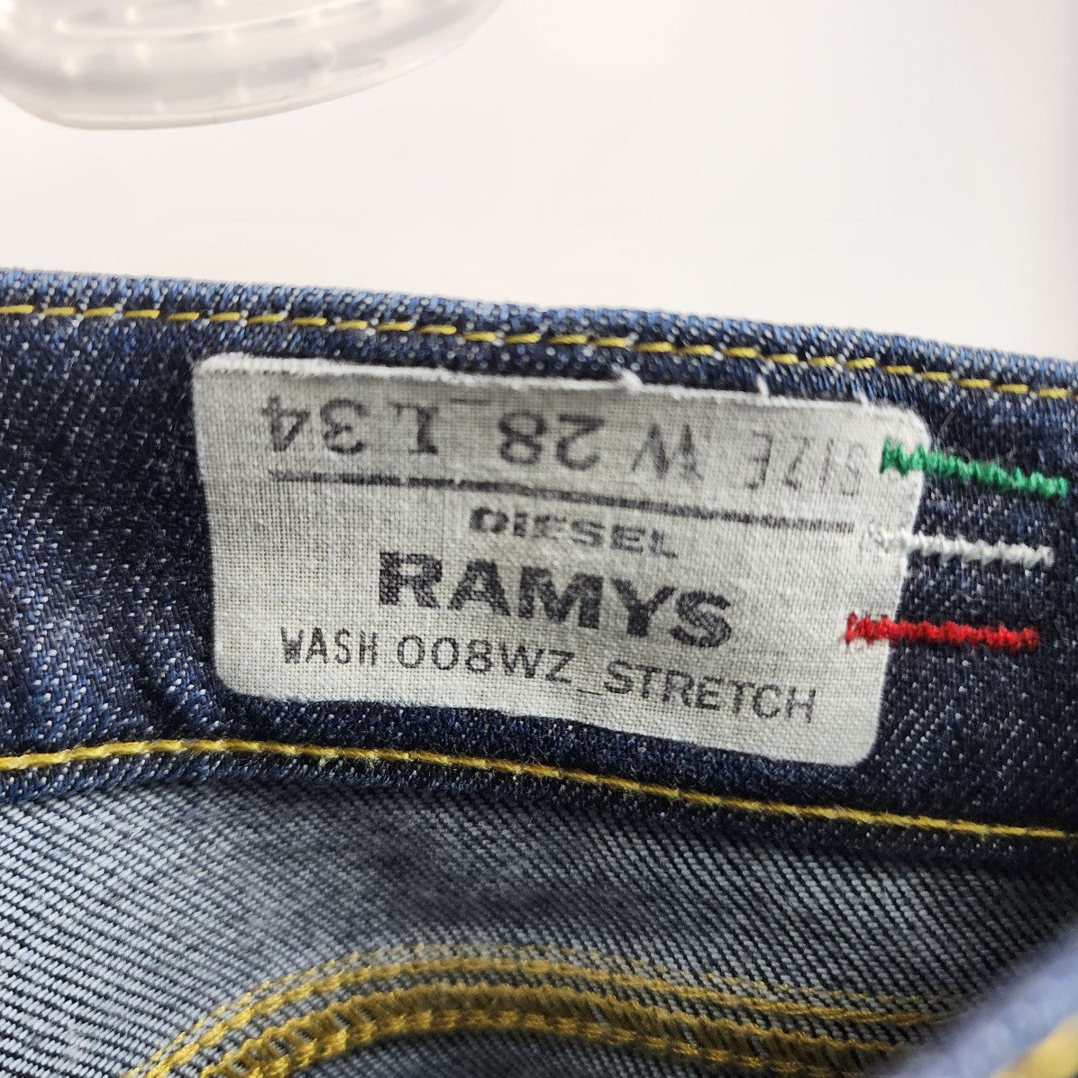 Diesel Ramys Navy Blue Cotton Straight Leg Jeans Size 28