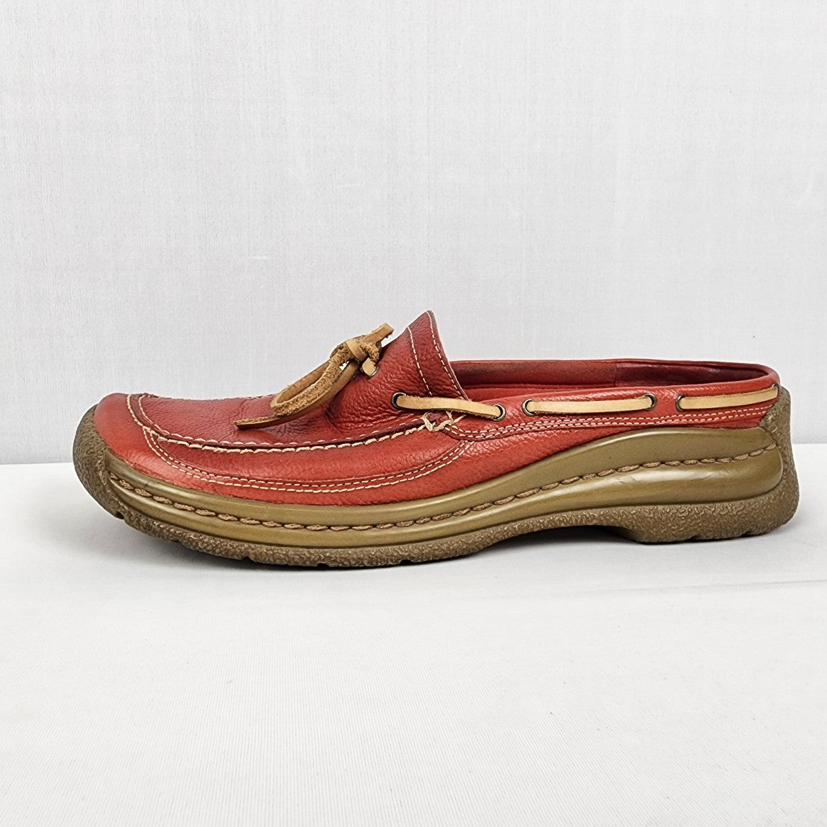 Vintage VS Red Leather Mule Loafers Size 8