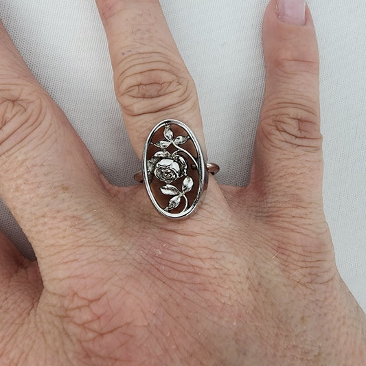 Vintage Avon Silver Rosamonde Ring Size Medium