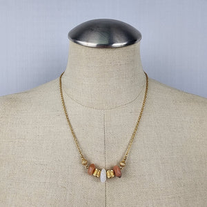 Vintage Avon Gold Tone Desert Stones Necklace