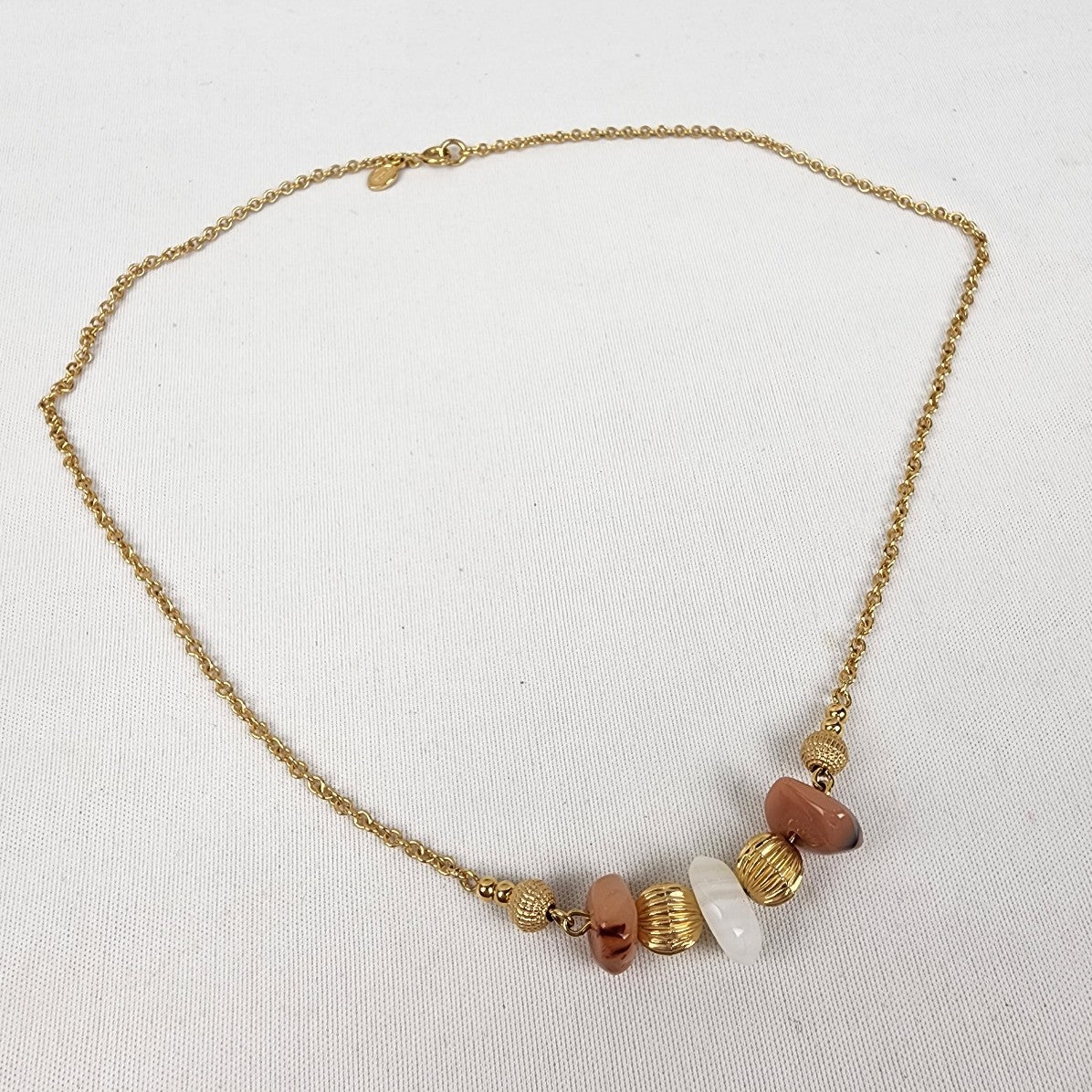 Vintage Avon Gold Tone Desert Stones Necklace