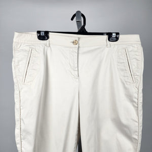 J. Jill Live-in Chino Cream Cotton Blend Straight Leg Pants Size 16
