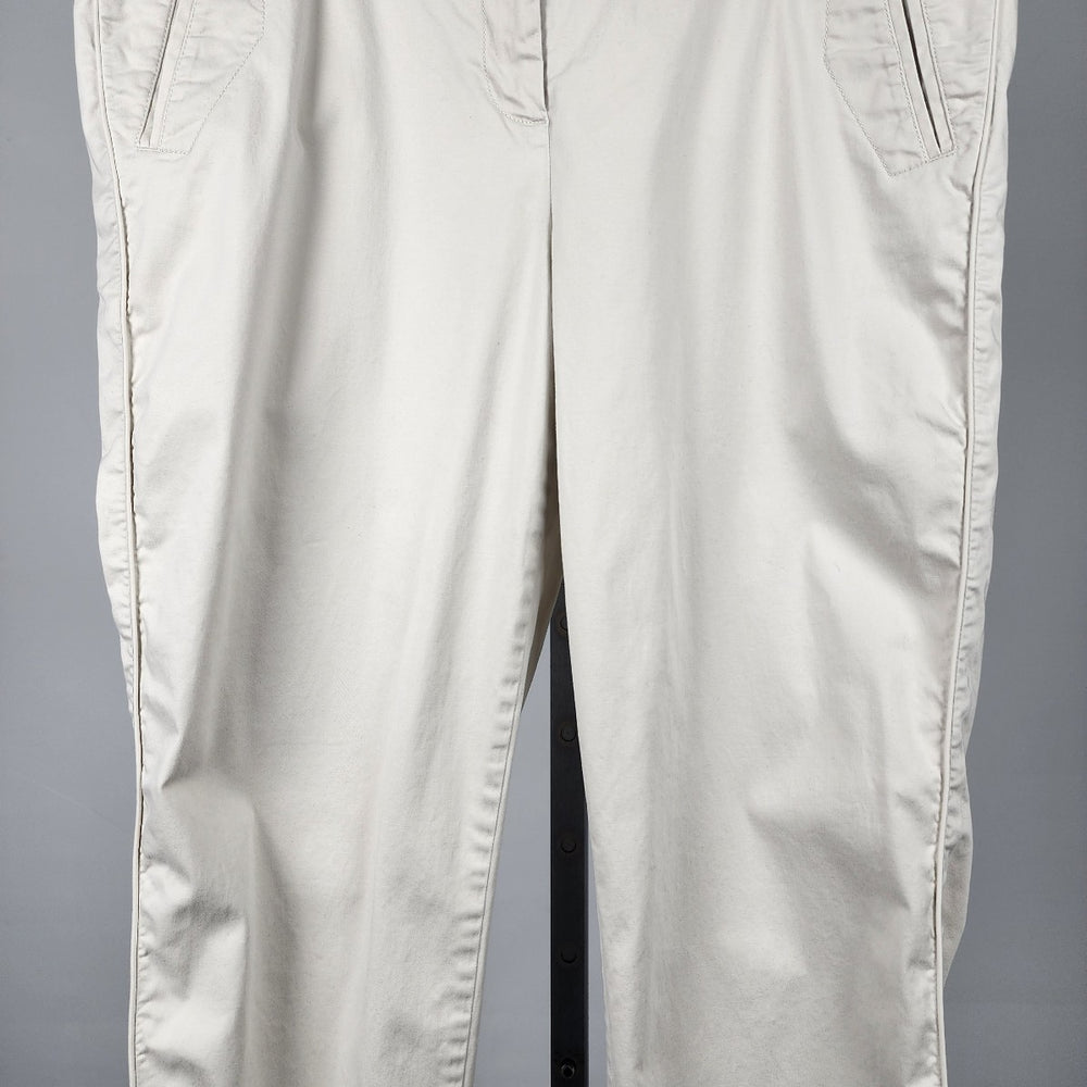 J. Jill Live-in Chino Cream Cotton Blend Straight Leg Pants Size 16