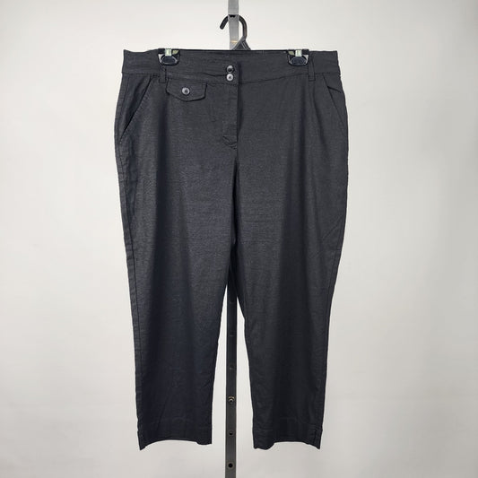 Reitmans Black Linen Blend Capri Pants Size 14
