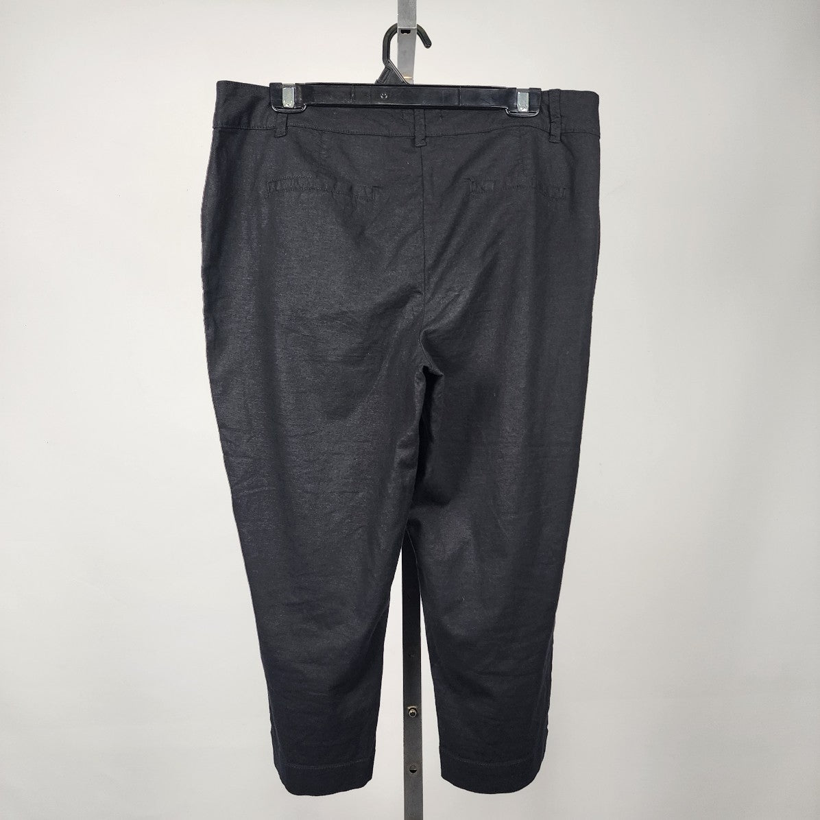 Reitmans Black Linen Blend Capri Pants Size 14