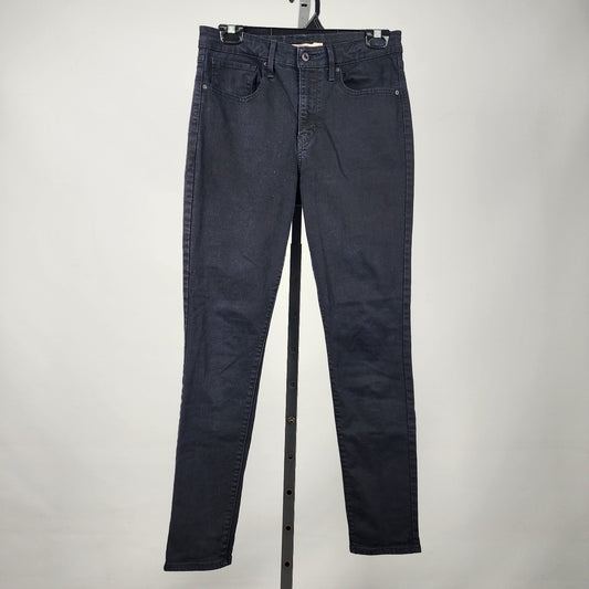 Levi Strauss 721 Black Cotton High Rise Skinny Jeans Size 30