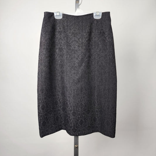 Linea Domani Black Flower Lace Pencil Skirt Size 6