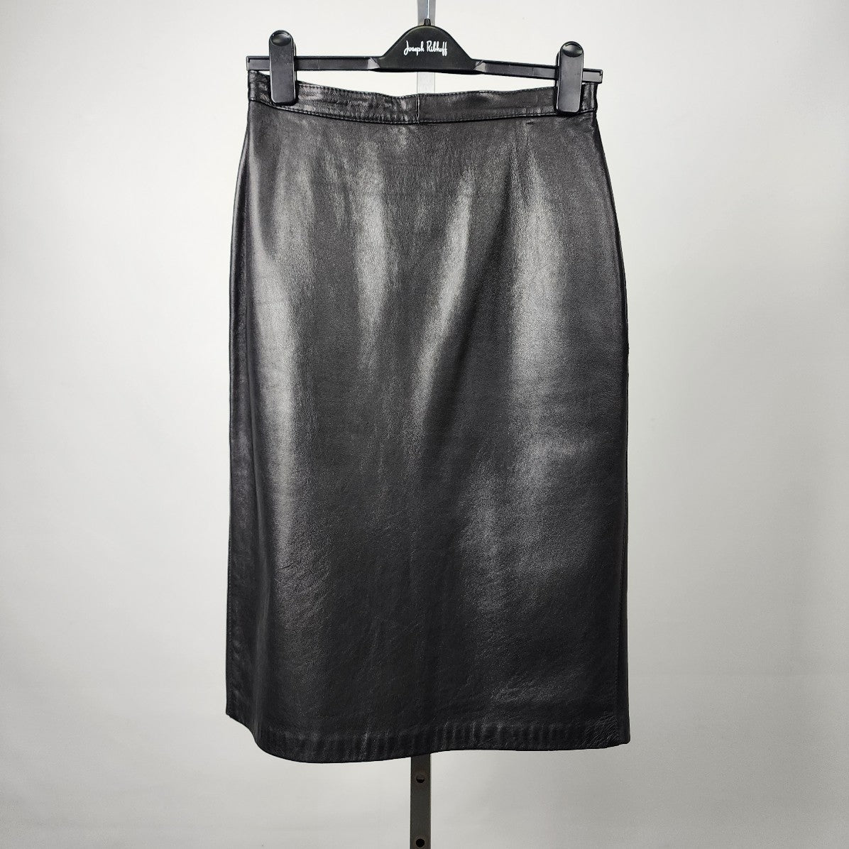 Vintage Black Leather Pencil Skirt Size S