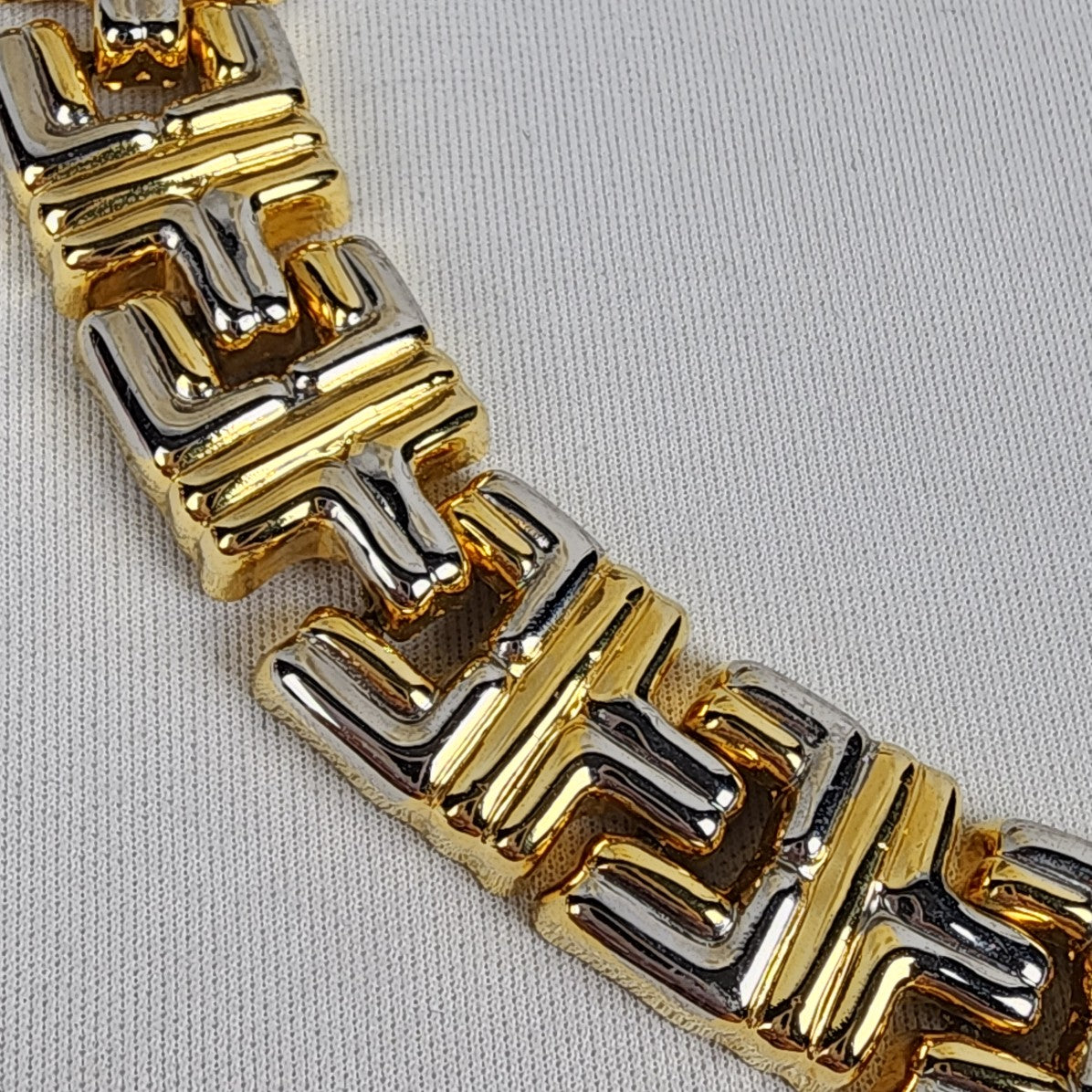 Vintage Gold & Silver Tone Link Collar Necklace