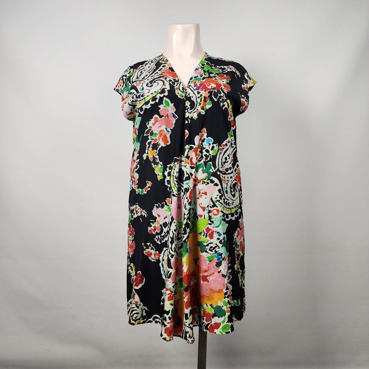 Ralph Lauren Black Floral Dress Size 16