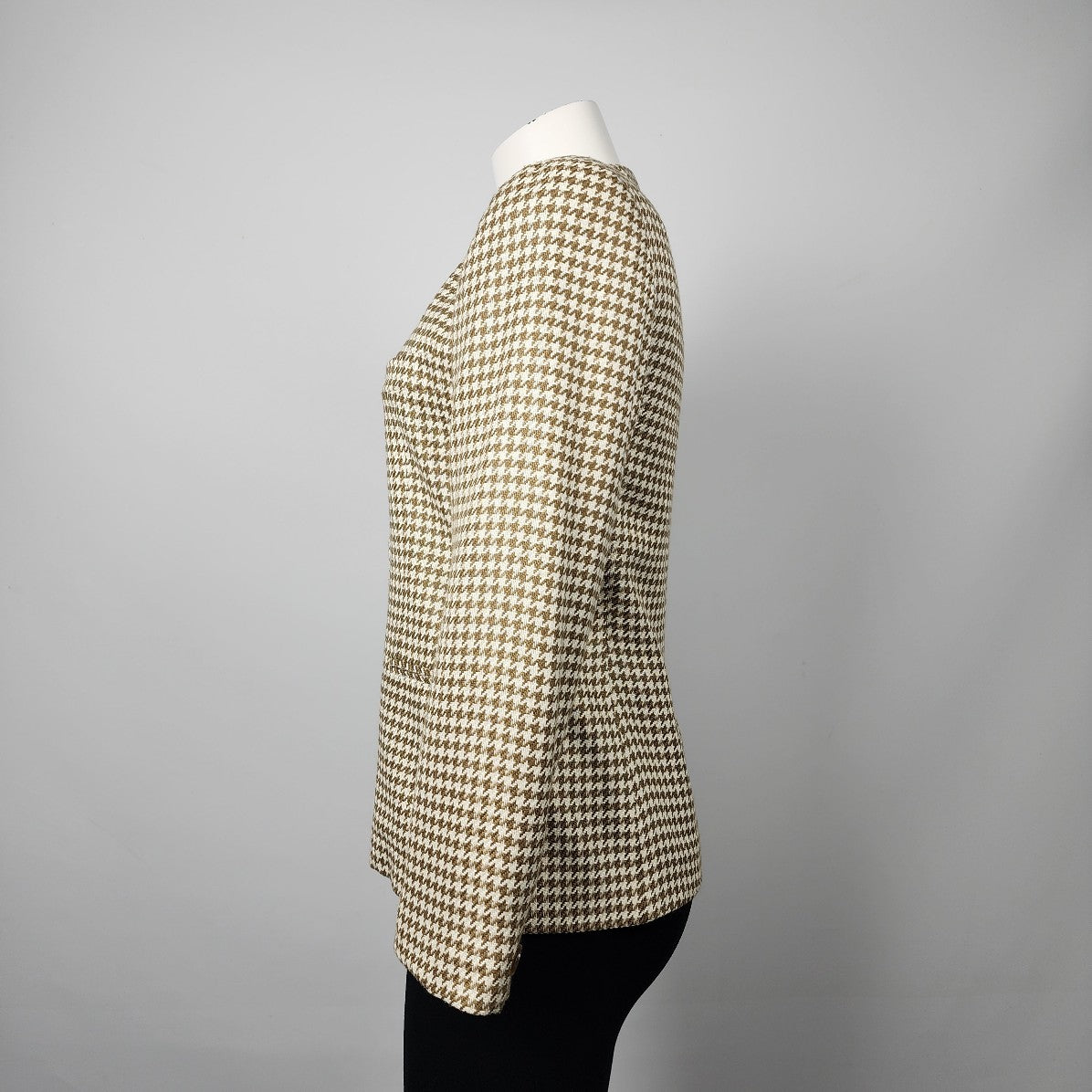 Vintage Jones New York Brown Houndstooth Blazer Size 4