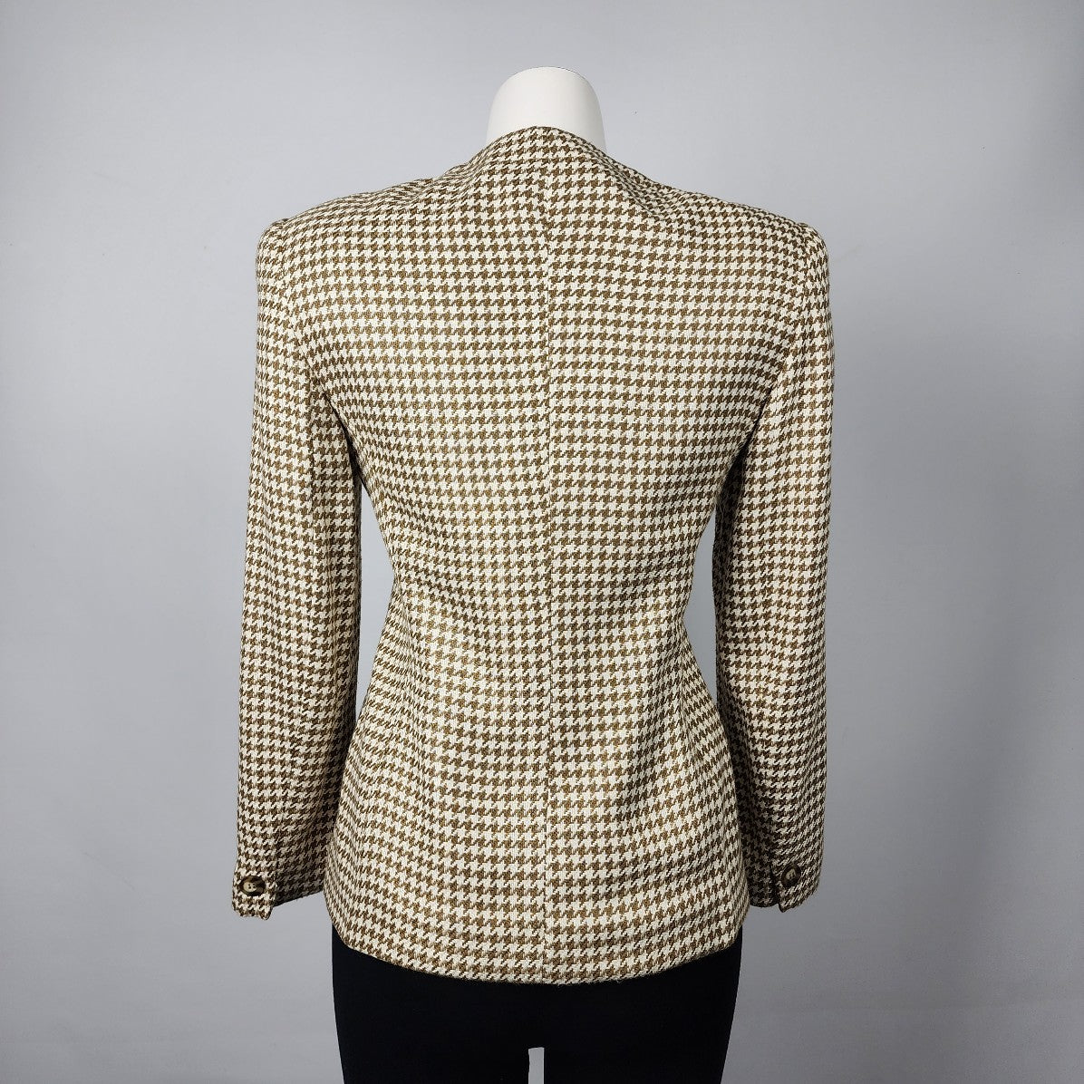 Vintage Jones New York Brown Houndstooth Blazer Size 4