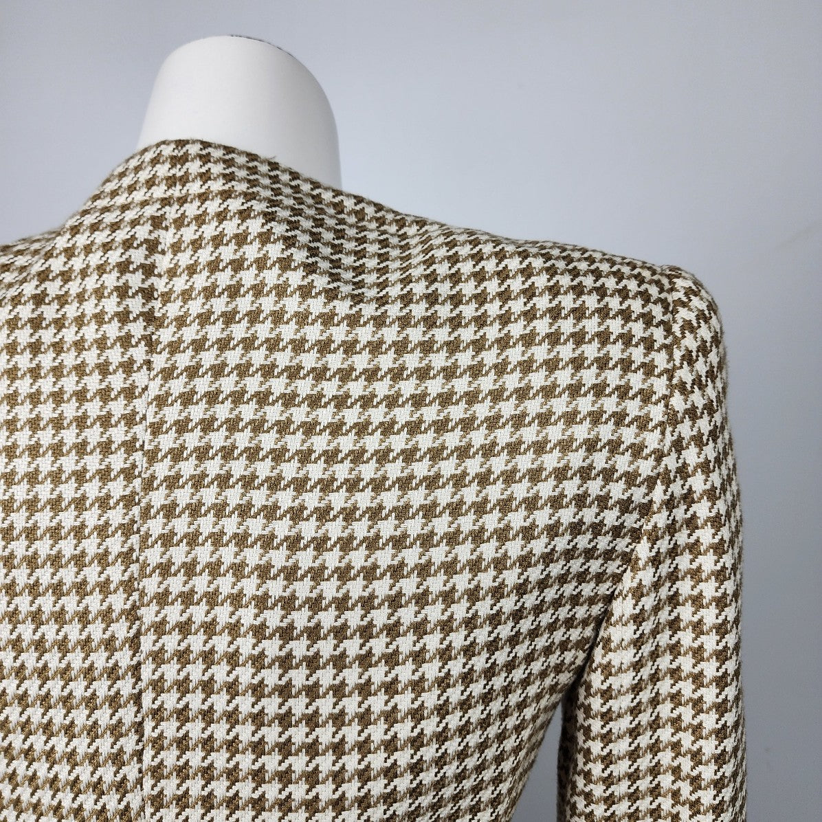 Vintage Jones New York Brown Houndstooth Blazer Size 4