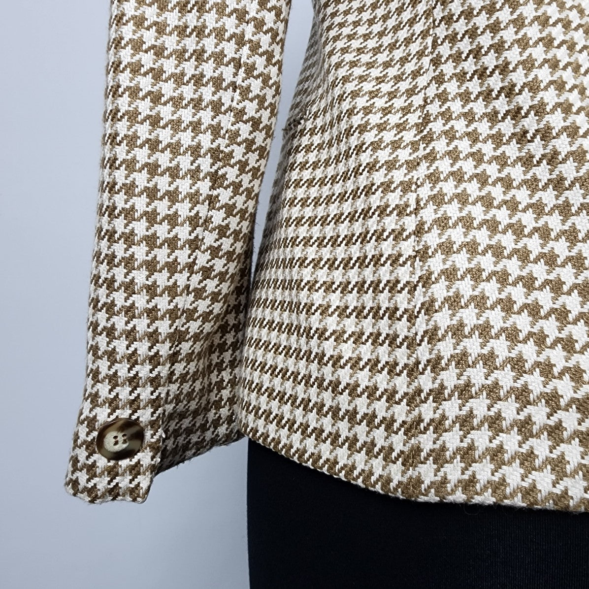 Vintage Jones New York Brown Houndstooth Blazer Size 4